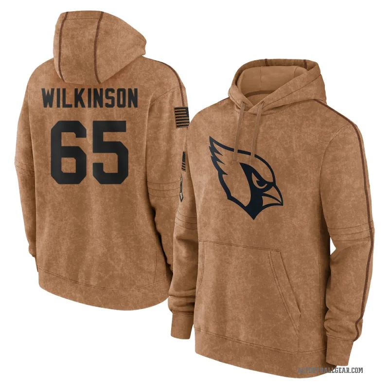 Elijah Wilkinson Men's Brown Arizona Cardinals 2023 Salute To Service Club Pullover Hoodie