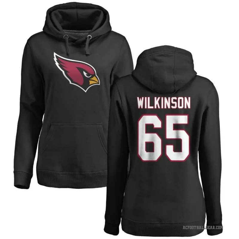Elijah Wilkinson Women's Black Arizona Cardinals Pro Line Logo Pullover Hoodie