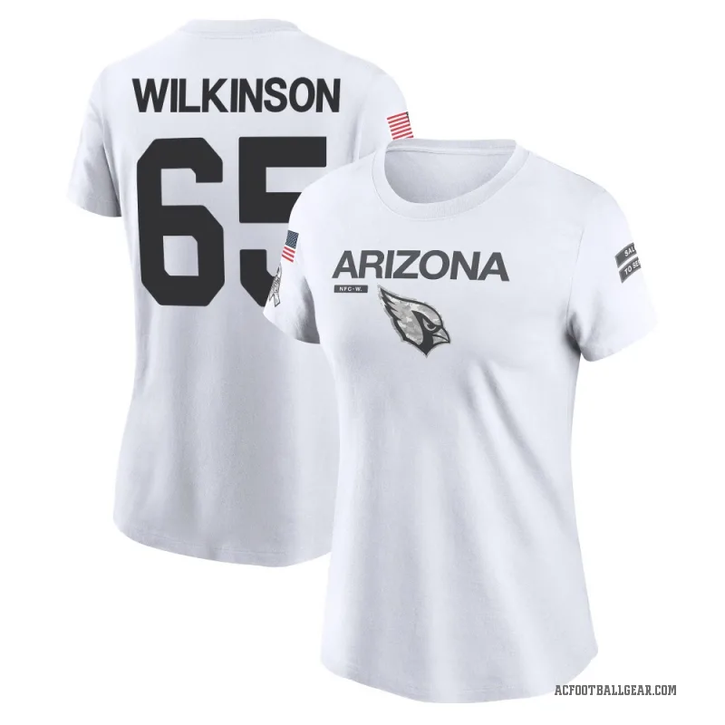 Elijah Wilkinson Women's White Arizona Cardinals 2024 Salute to Service Performance T-Shirt