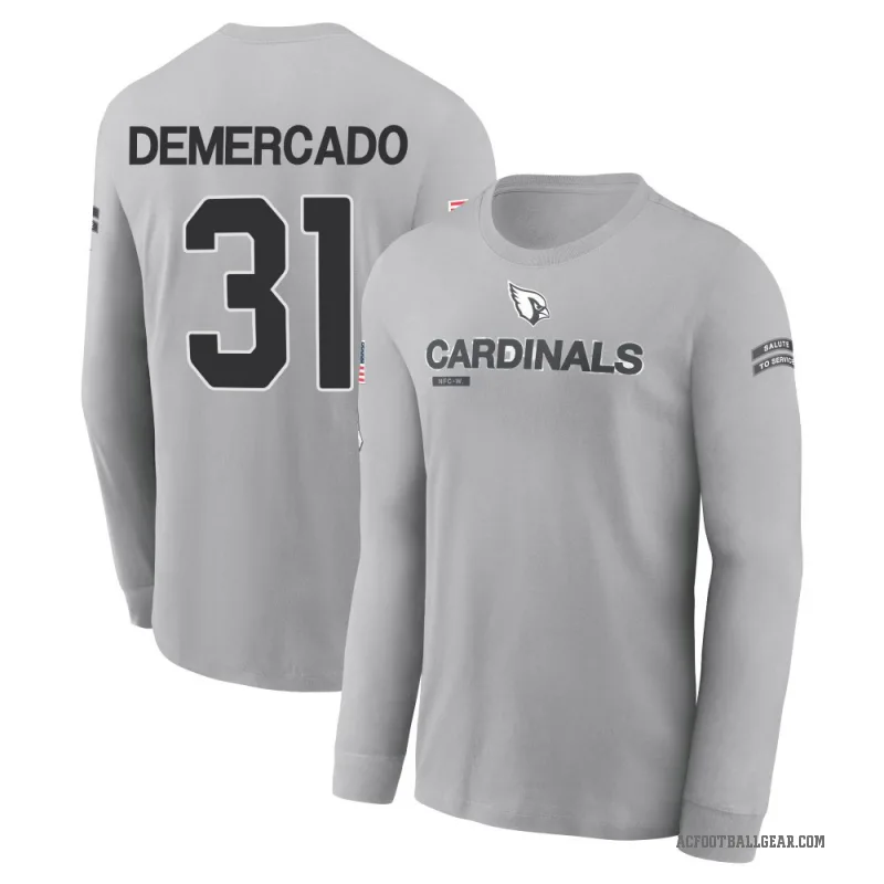 Emari Demercado Men's Gray Arizona Cardinals 2024 Salute to Service Long Sleeve T-Shirt