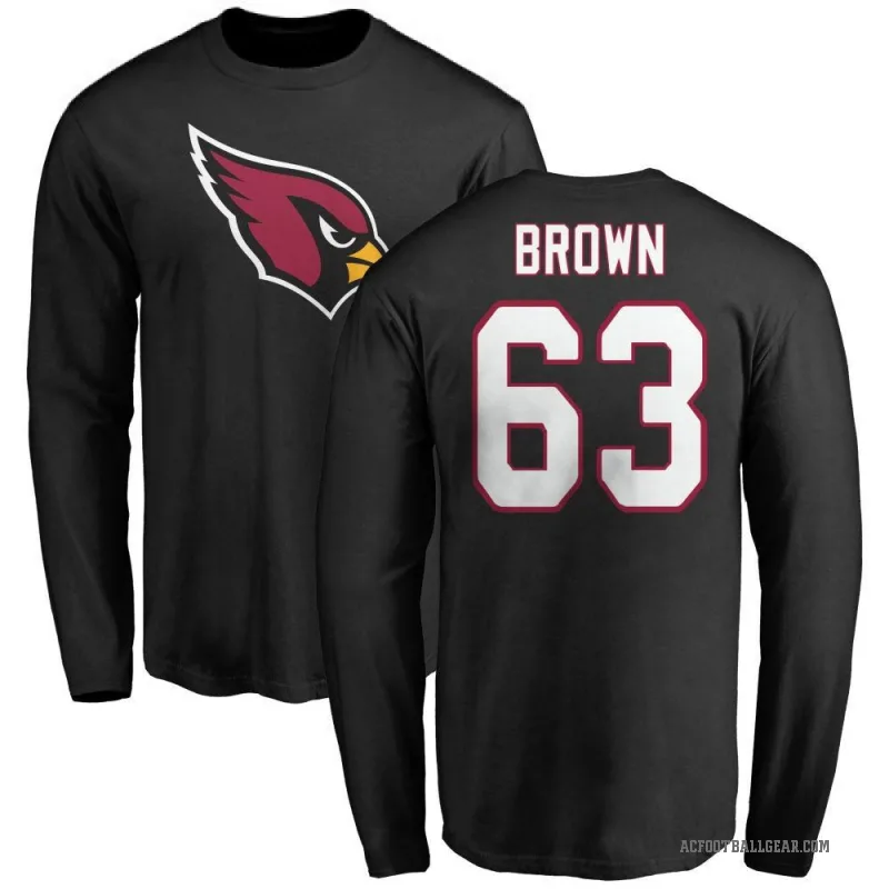 Evan Brown Men's Black Arizona Cardinals Logo Long Sleeve T-Shirt -