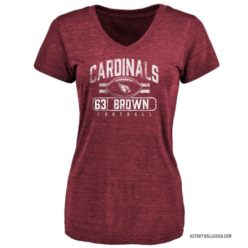 Evan Brown Women's Brown Arizona Cardinals Flanker T-Shirt - Maroon