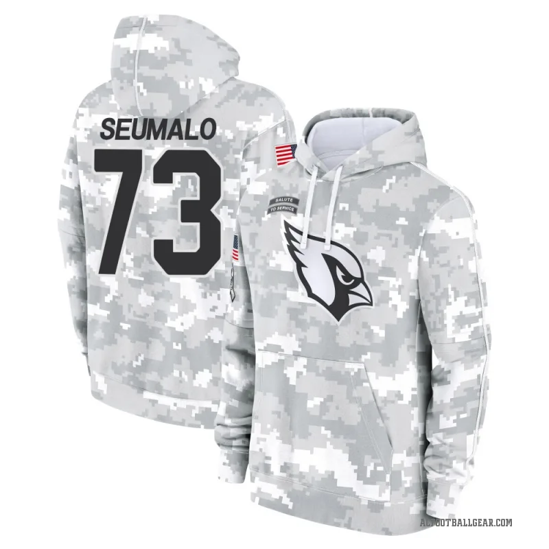 Isaac Seumalo Men's Camo Arizona Cardinals Arctic 2024 Salute to Service Club Fleece Pullover Hoodie
