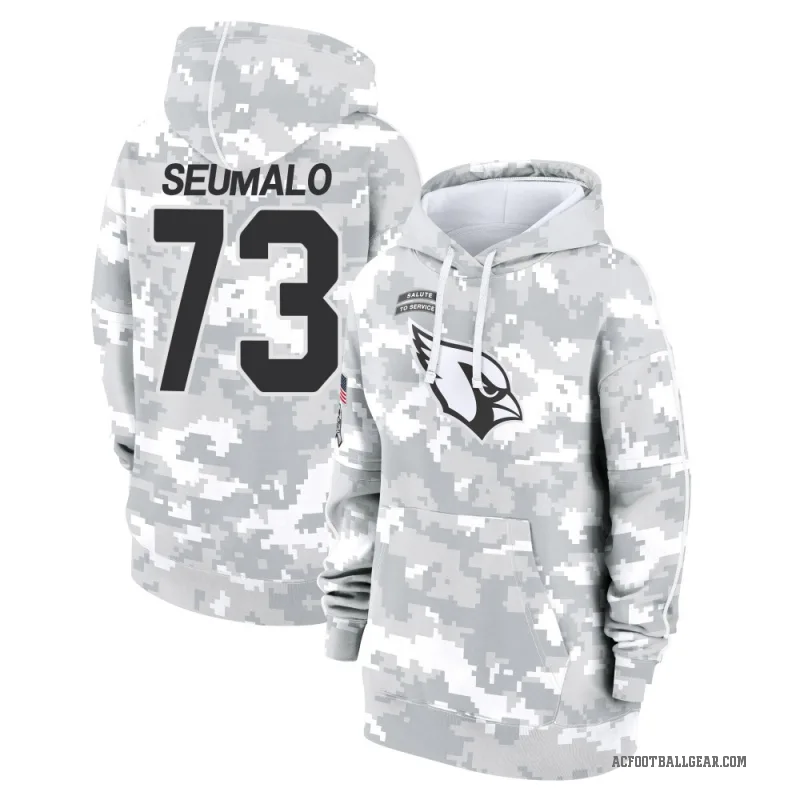 Isaac Seumalo Women's Camo Arizona Cardinals Arctic 2024 Salute to Service Club Fleece Pullover Hoodie