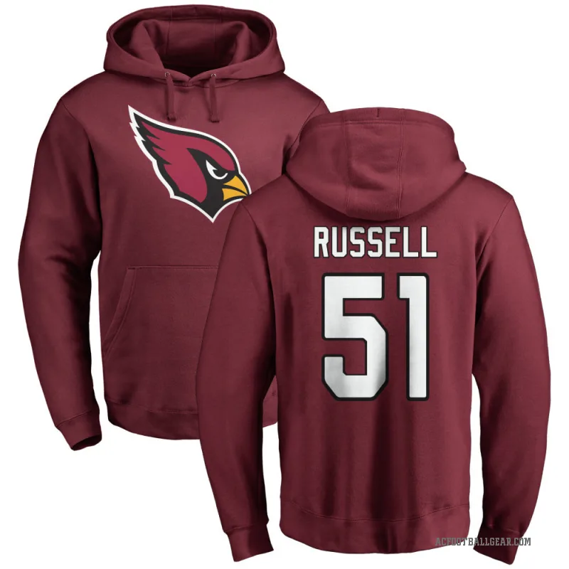 J.J. Russell Men's Arizona Cardinals Pro Line Maroon Logo Pullover Hoodie
