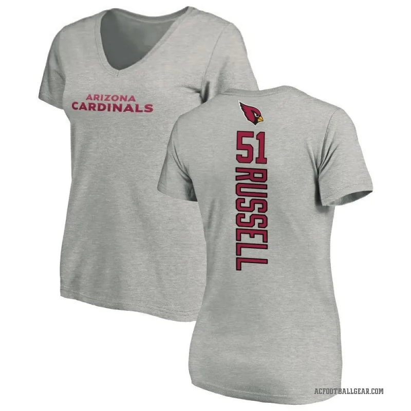 J.J. Russell Women's Ash Arizona Cardinals Backer V-Neck T-Shirt -