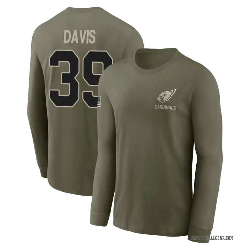 Jaden Davis Men's Olive Arizona Cardinals 2025 Salute to Service Sideline Long Sleeve T-Shirt