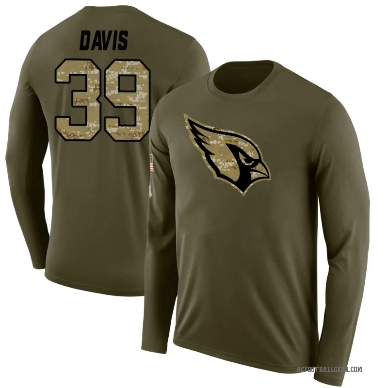 Jaden Davis Men's Olive Arizona Cardinals Salute to Service Sideline Long Sleeve T-Shirt