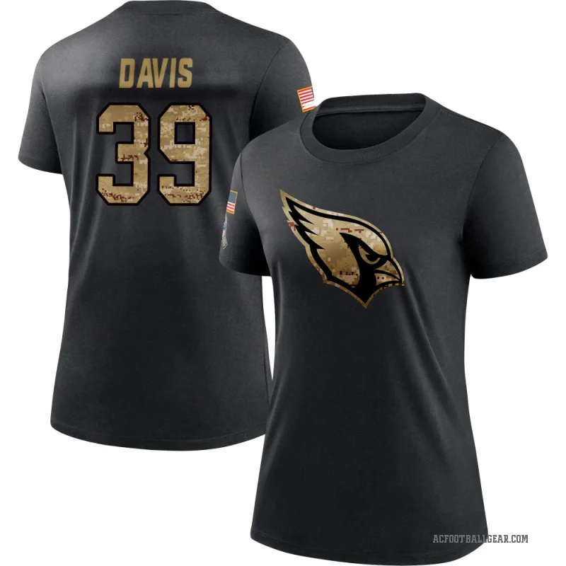 Jaden Davis Women's Black Arizona Cardinals 2020 Salute To Service Performance T-Shirt