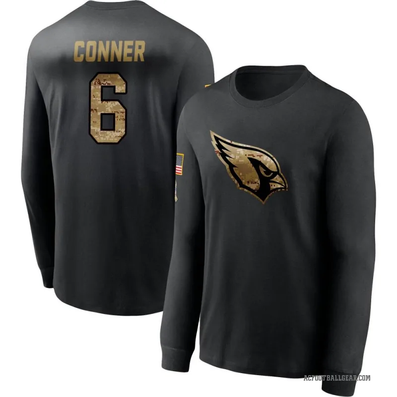 James Conner Men's Black Arizona Cardinals 2020 Salute To Service Sideline Performance Long Sleeve T-Shirt