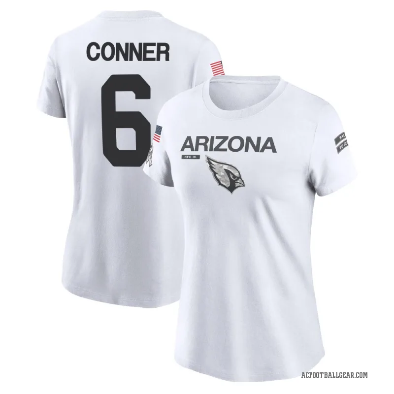 James Conner Women's White Arizona Cardinals 2024 Salute to Service Performance T-Shirt