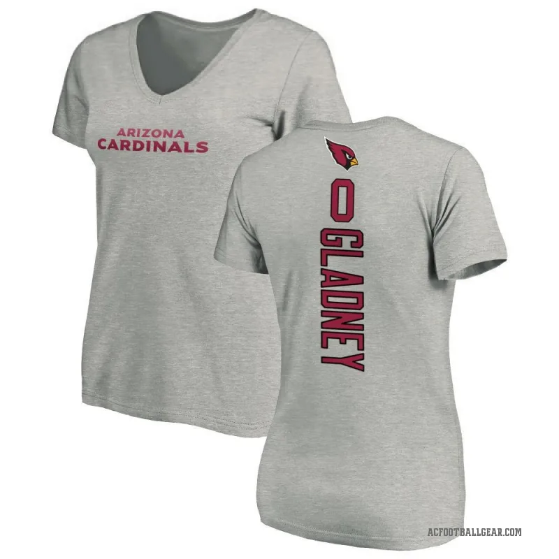 Jeff Gladney Women's Ash Arizona Cardinals Backer V-Neck T-Shirt -