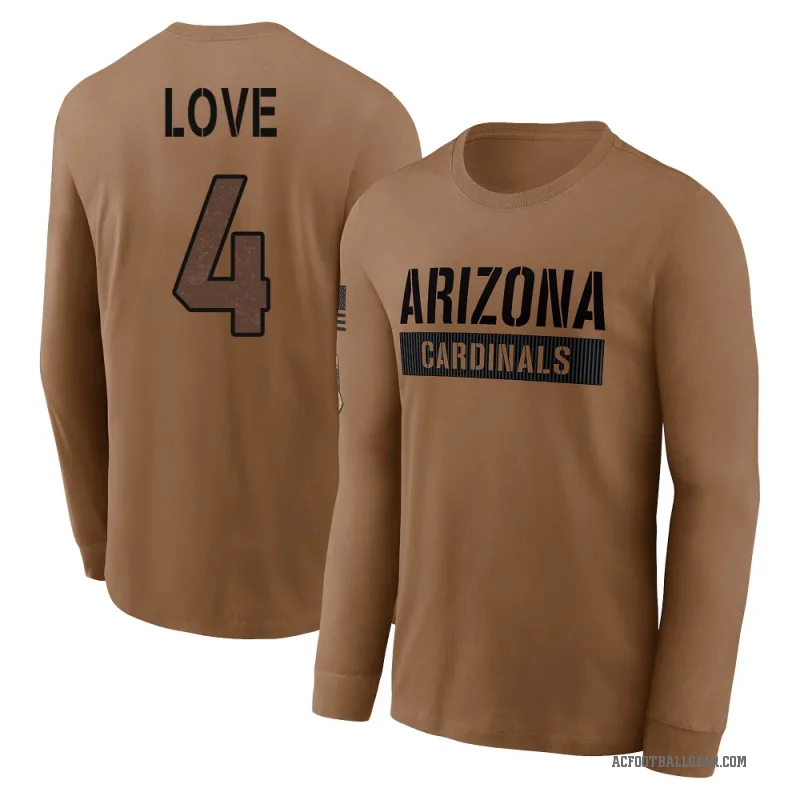 Jeremiyah Love Men's Brown Arizona Cardinals 2023 Salute To Service Long Sleeve T-Shirt