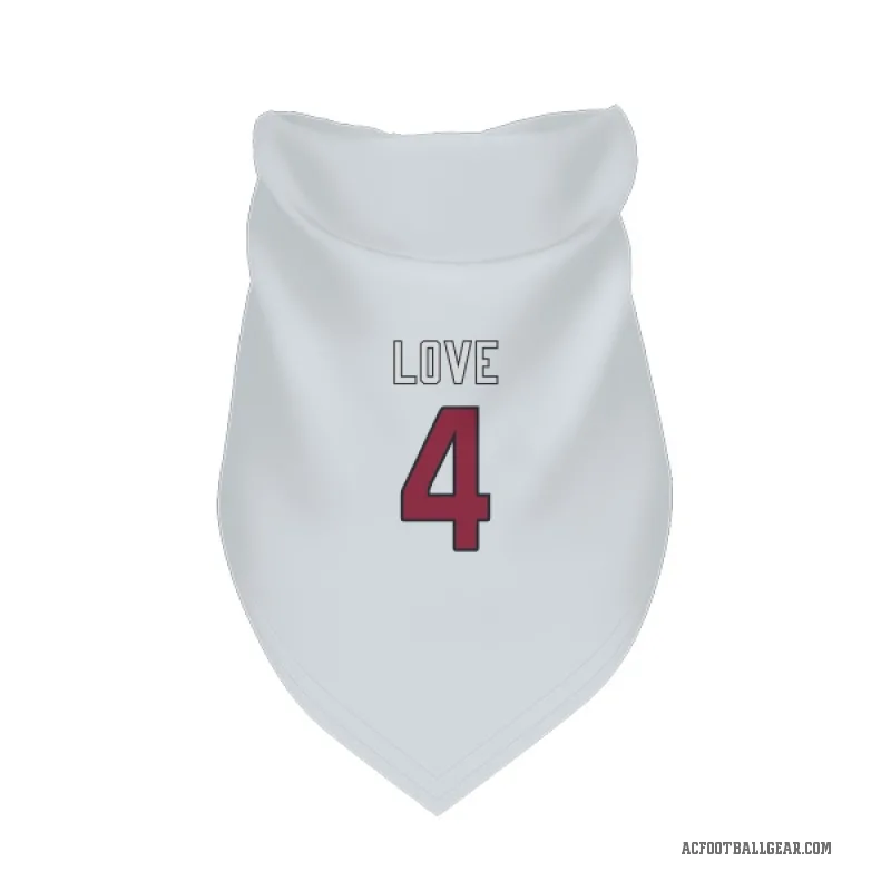 Jeremiyah Love  White Arizona Cardinals  Cat & Dog Pet Bandana
