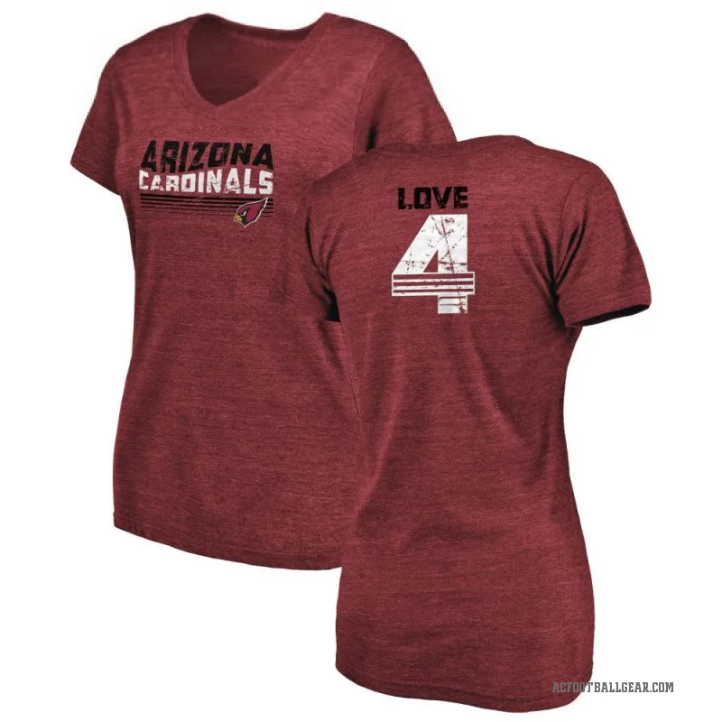 Jeremiyah Love Women's Arizona Cardinals Retro V-Neck T-Shirt - Cardinal