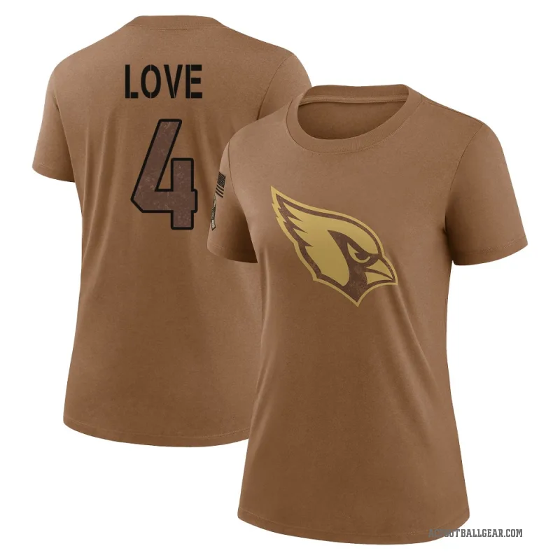 Jeremiyah Love Women's Brown Arizona Cardinals 2023 Salute To Service Performance T-Shirt
