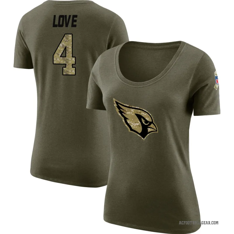 Jeremiyah Love Women's Olive Arizona Cardinals Salute to Service Scoop Neck T-Shirt