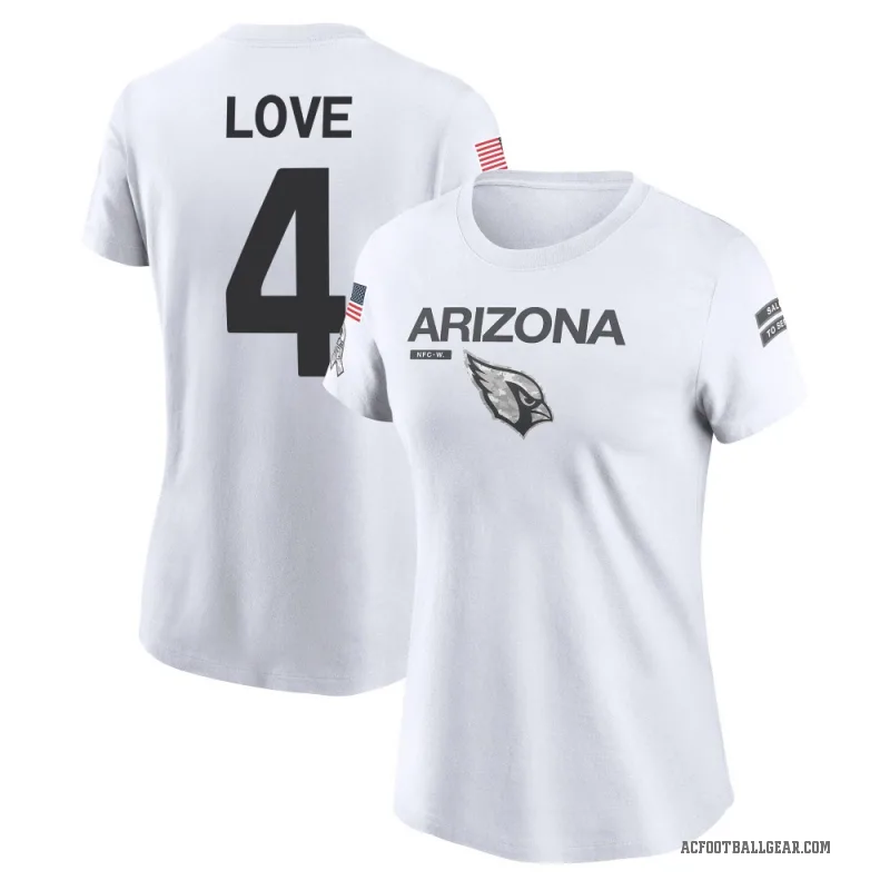 Jeremiyah Love Women's White Arizona Cardinals 2024 Salute to Service Performance T-Shirt