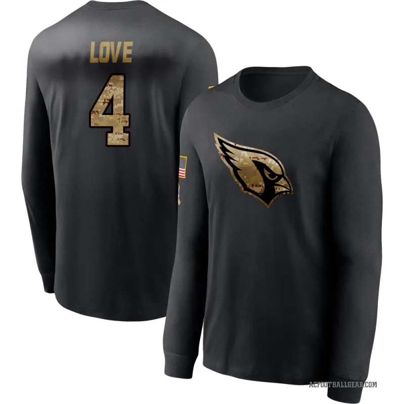 Jeremiyah Love Youth Black Arizona Cardinals 2020 Salute To Service Sideline Performance Long Sleeve T-Shirt