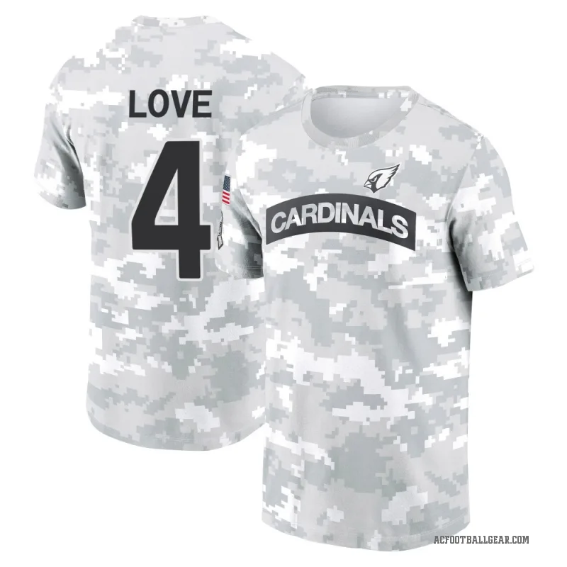Jeremiyah Love Youth Camo Arizona Cardinals Arctic 2024 Salute to Service Performance T-Shirt