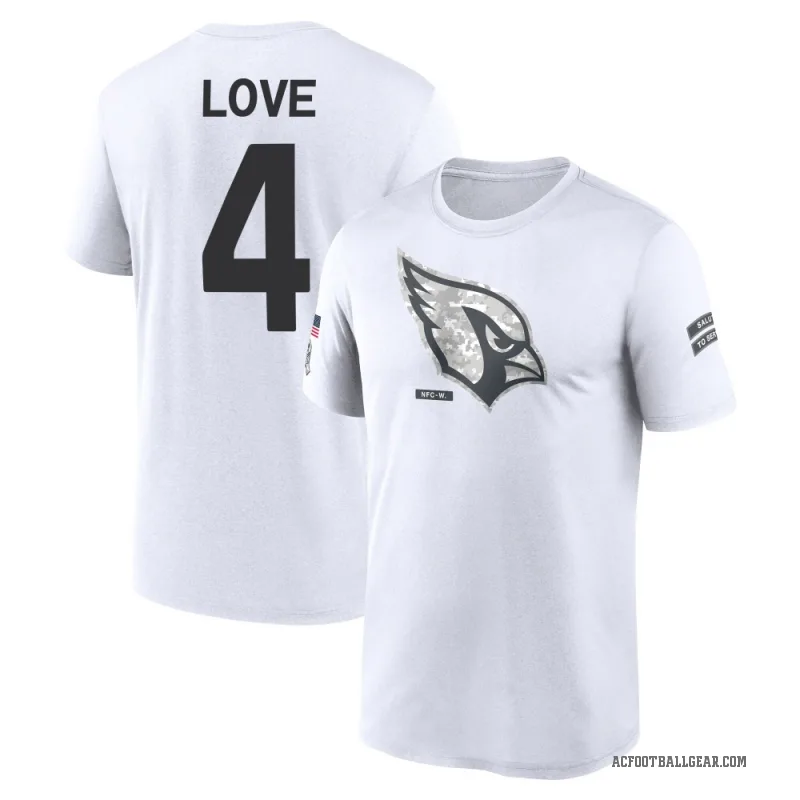 Jeremiyah Love Youth White Arizona Cardinals 2024 Salute to Service Performance T-Shirt