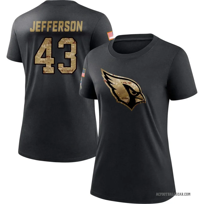 Jermar Jefferson Women's Black Arizona Cardinals 2020 Salute To Service Performance T-Shirt
