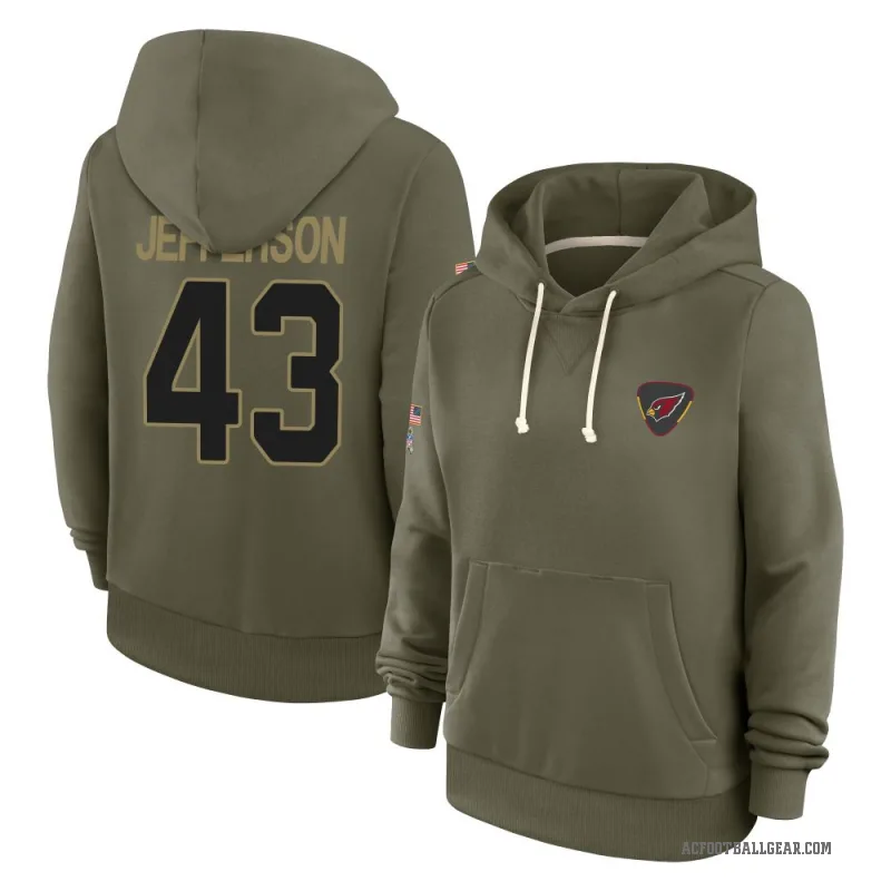 Jermar Jefferson Women's Olive Arizona Cardinals 2025 Salute to Service Hoodie