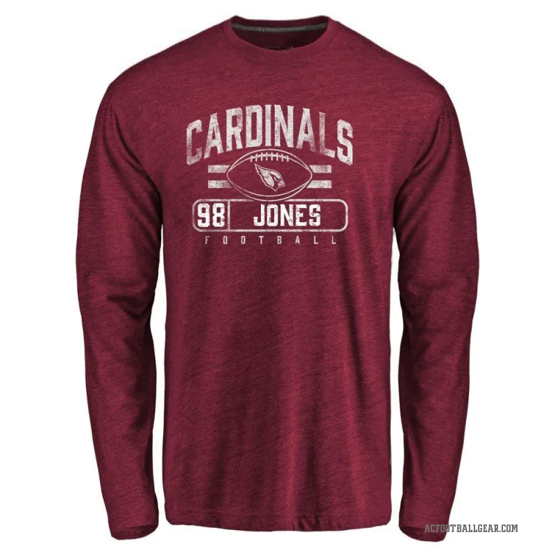 Justin Jones Men's Arizona Cardinals Flanker Long Sleeve T-Shirt - Garnet