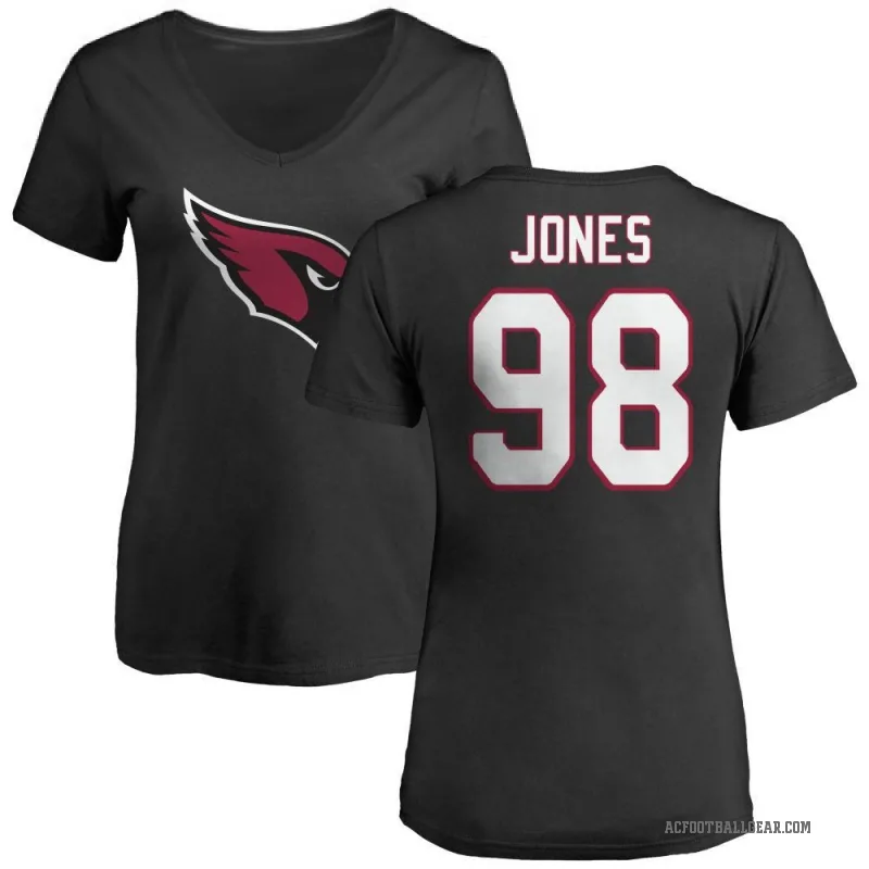 Justin Jones Women's Black Arizona Cardinals Logo Slim Fit T-Shirt -