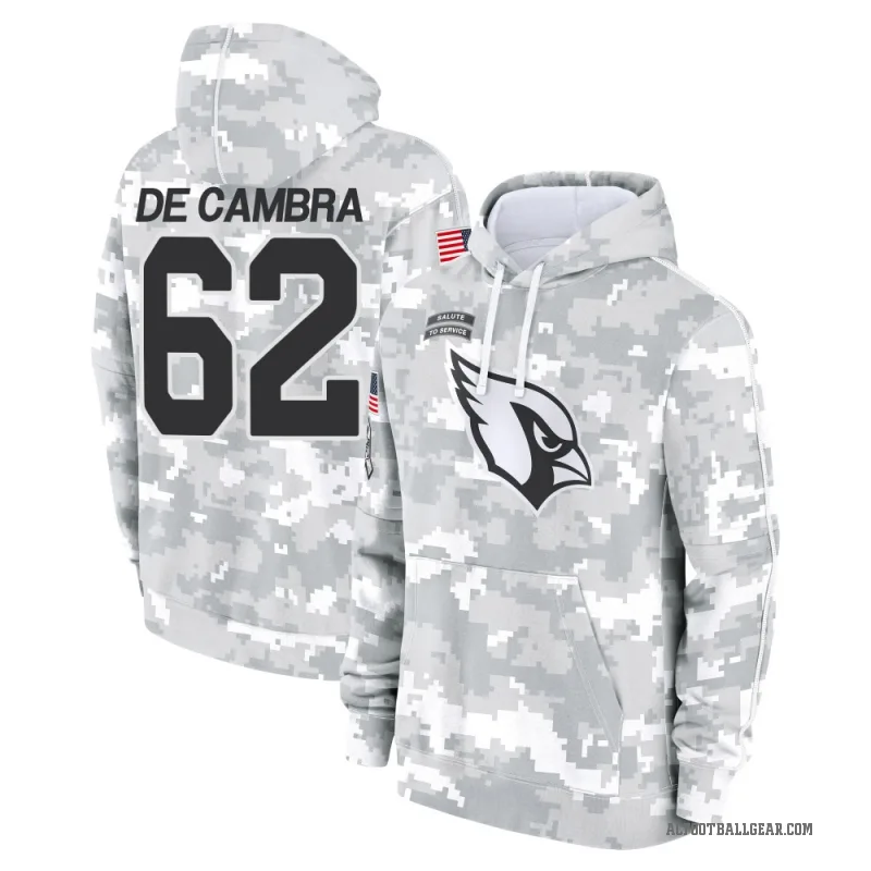 Ka'ena De Cambra Men's Camo Arizona Cardinals Arctic 2024 Salute to Service Club Fleece Pullover Hoodie