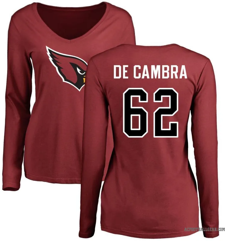 Ka'ena De Cambra Women's Arizona Cardinals Logo Slim Fit Long Sleeve T-Shirt - Maroon