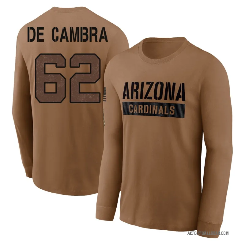 Ka'ena De Cambra Youth Brown Arizona Cardinals 2023 Salute To Service Long Sleeve T-Shirt