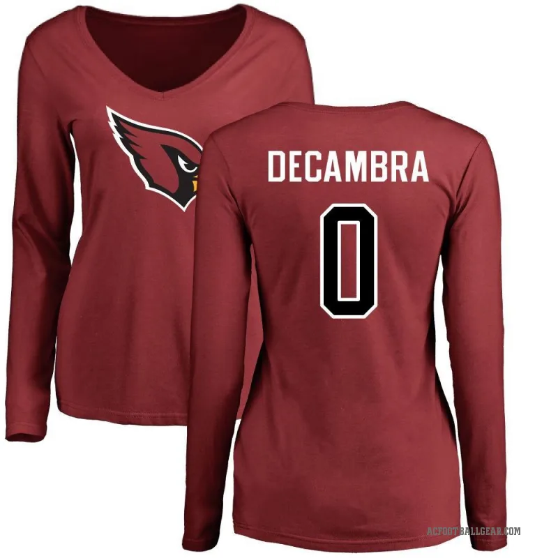 Ka'ena Decambra Women's Arizona Cardinals Logo Slim Fit Long Sleeve T-Shirt - Maroon