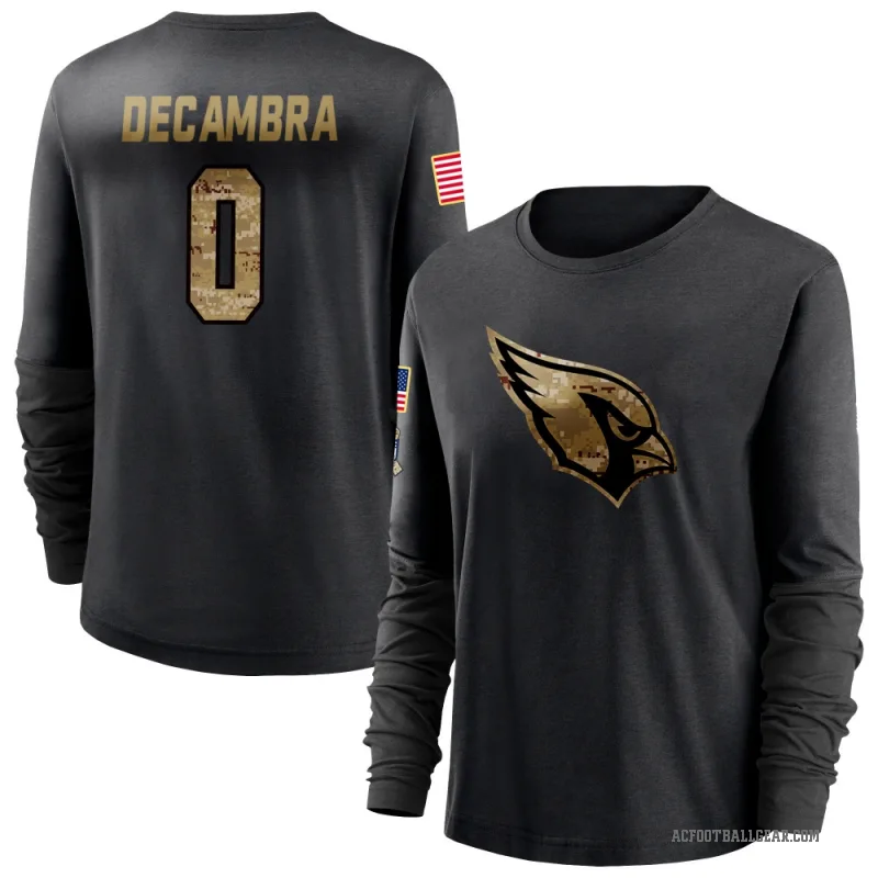 Ka'ena Decambra Women's Black Arizona Cardinals 2020 Salute To Service Sideline Performance Long Sleeve T-Shirt