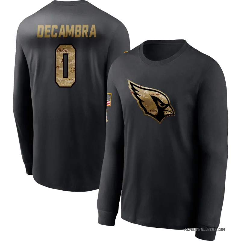 Ka'ena Decambra Youth Black Arizona Cardinals 2020 Salute To Service Sideline Performance Long Sleeve T-Shirt