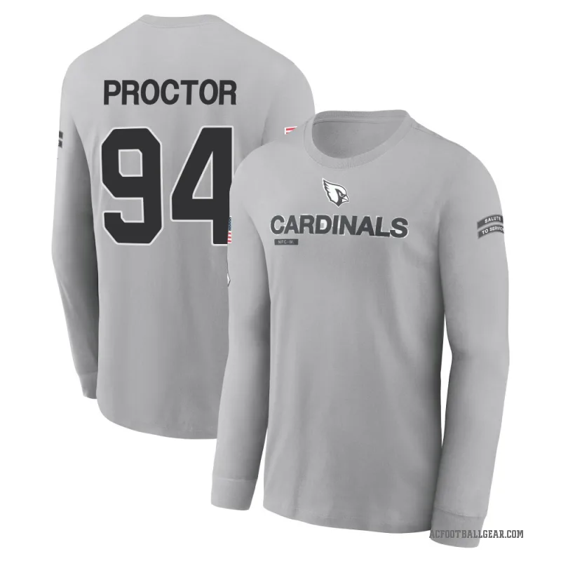 Kaleb Proctor Men's Gray Arizona Cardinals 2024 Salute to Service Long Sleeve T-Shirt