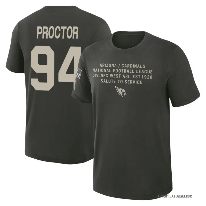 Kaleb Proctor Men's Green Arizona Cardinals Dark/ 2025 Salute to Service Sideline Slub T-Shirt