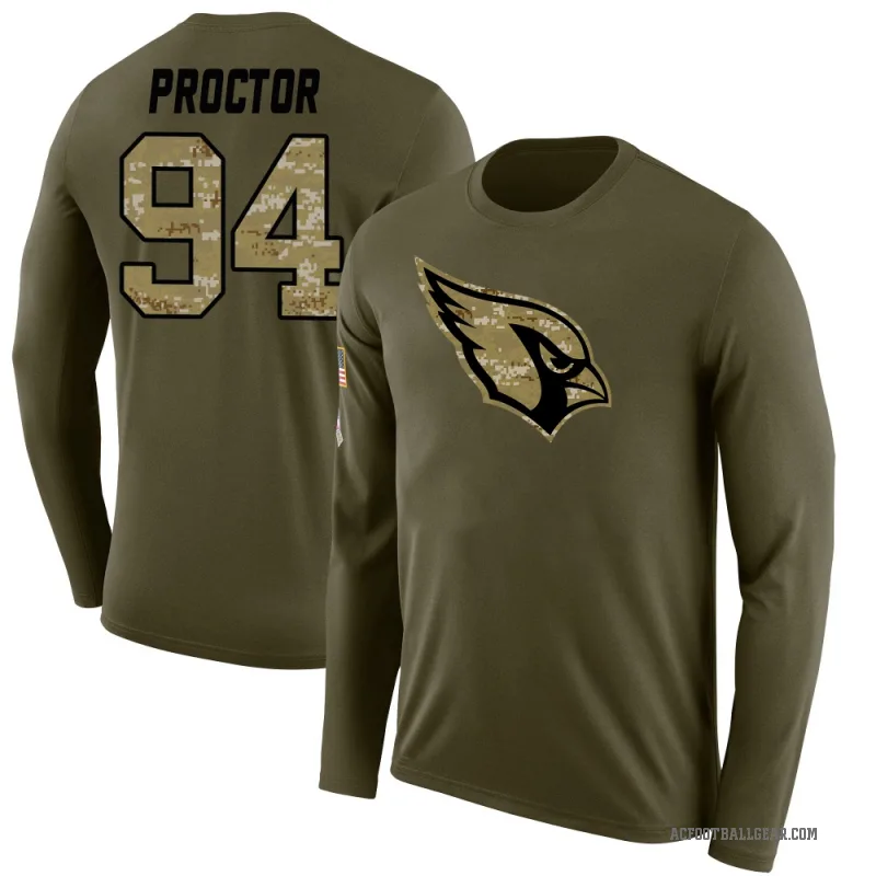 Kaleb Proctor Men's Olive Arizona Cardinals Salute to Service Sideline Long Sleeve T-Shirt