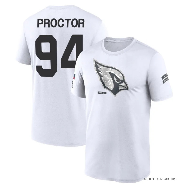 Kaleb Proctor Men's White Arizona Cardinals 2024 Salute to Service Performance T-Shirt