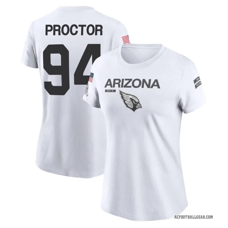 Kaleb Proctor Women's White Arizona Cardinals 2024 Salute to Service Performance T-Shirt