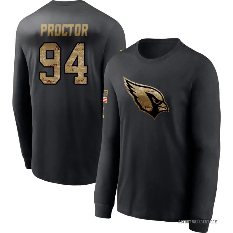 Kaleb Proctor Youth Black Arizona Cardinals 2020 Salute To Service Sideline Performance Long Sleeve T-Shirt