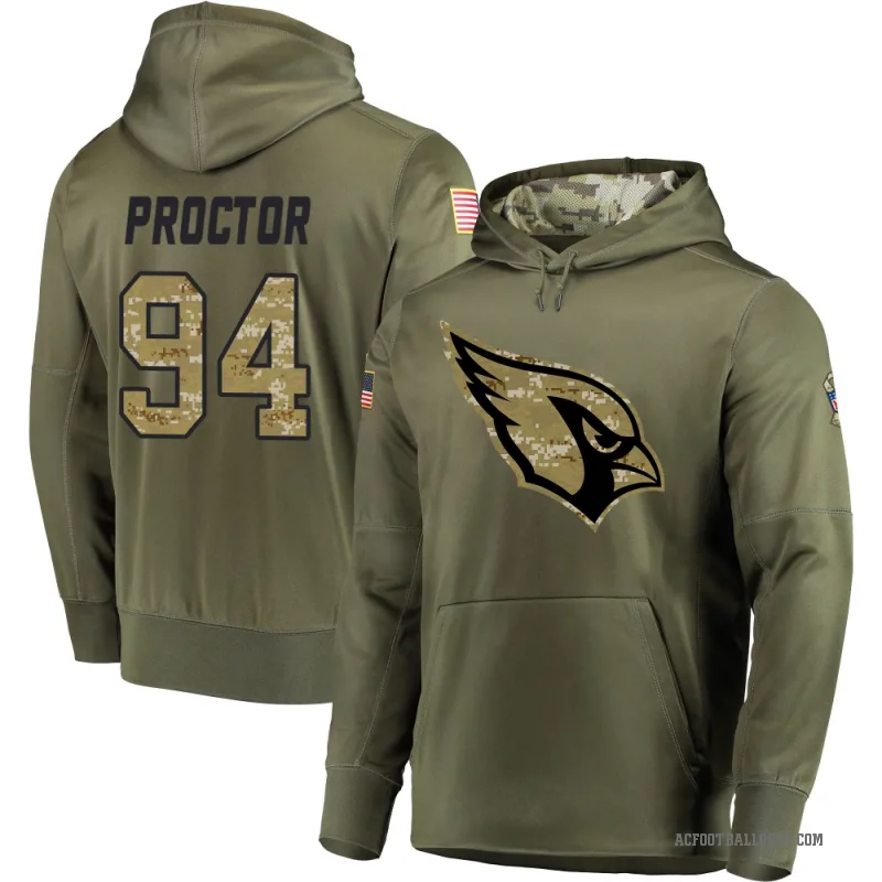 Kaleb Proctor Youth Olive Arizona Cardinals Salute to Service Pullover Hoodie