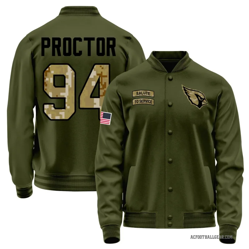 Kaleb Proctor Youth Olive Arizona Cardinals Salute to Service Sideline Performance Jacket