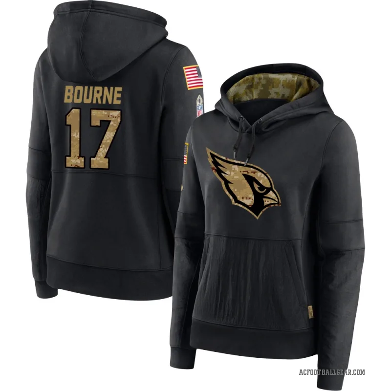 Kendrick Bourne Women's Black Arizona Cardinals 2020 Salute to Service Sideline Performance Pullover Hoodie
