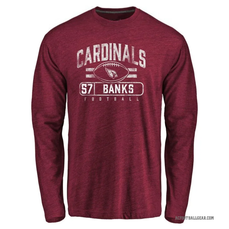 Keshawn Banks Men's Arizona Cardinals Flanker Long Sleeve T-Shirt - Garnet