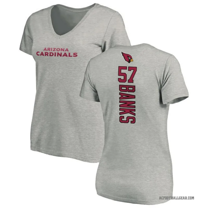 Keshawn Banks Women's Ash Arizona Cardinals Backer V-Neck T-Shirt -