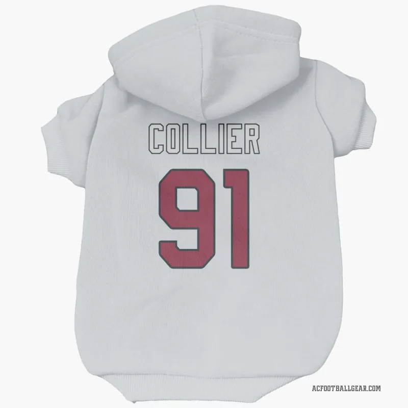 L.J. Collier  White Arizona Cardinals  Cat & Dog Pet Hoodie