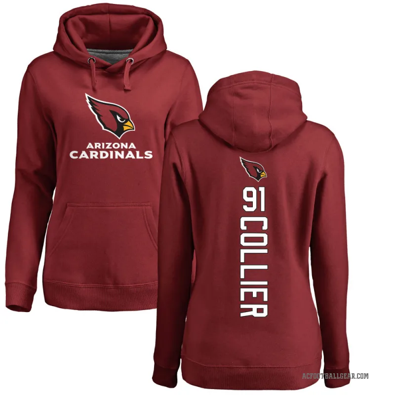 L.J. Collier Women's Arizona Cardinals Pro Line Maroon Backer Pullover Hoodie