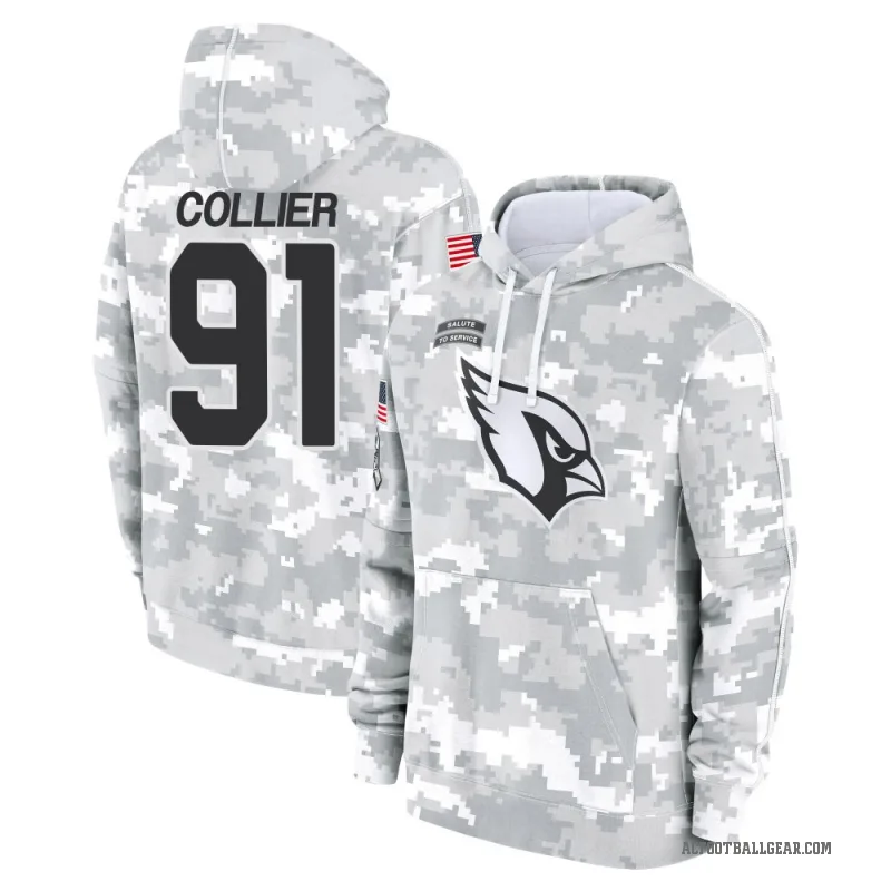 L.J. Collier Youth Camo Arizona Cardinals Arctic 2024 Salute to Service Club Fleece Pullover Hoodie