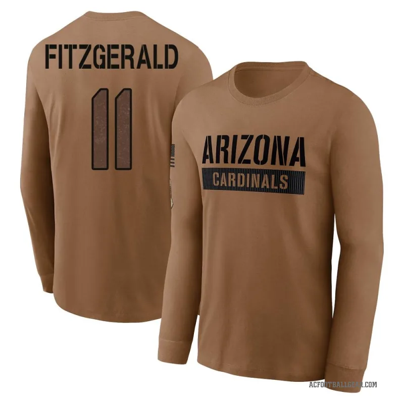 Larry Fitzgerald Men's Brown Arizona Cardinals 2023 Salute To Service Long Sleeve T-Shirt